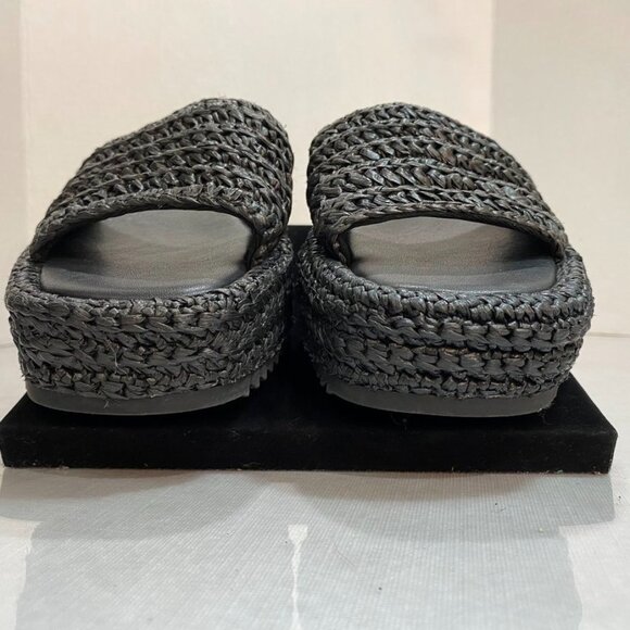 Open Edit Gisella Platform Slide Sandal Black Women's 7 - Picture 6 of 13